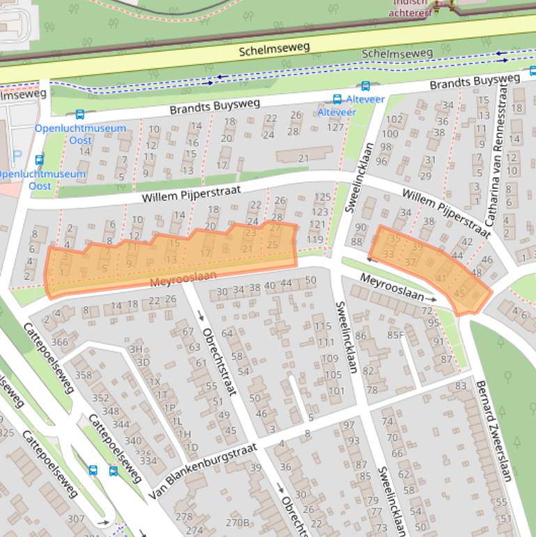 Kaart van postcodegebied 6815BV.