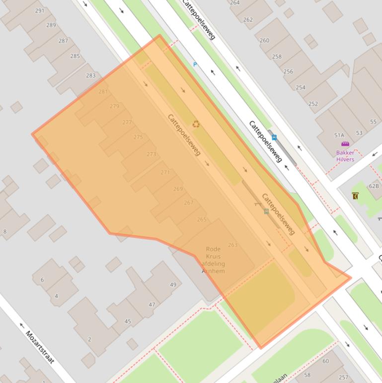 Kaart van postcodegebied 6815CD.