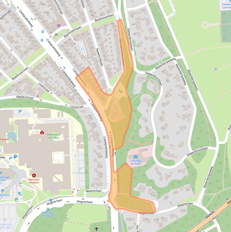 Kaart van postcodegebied 6815CH.