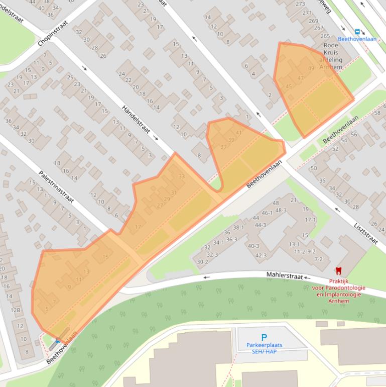 Kaart van postcodegebied 6815CP.