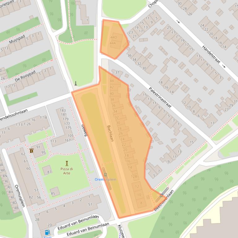 Kaart van postcodegebied 6815DE.