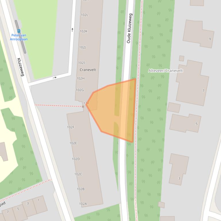 Kaart van postcodegebied 6815EG.