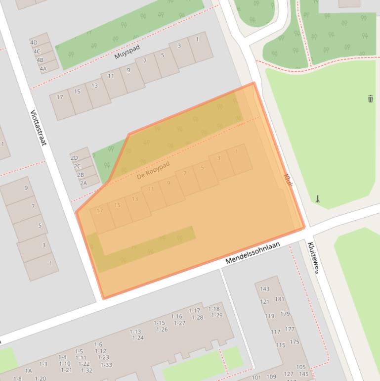 Kaart van postcodegebied 6815EW.