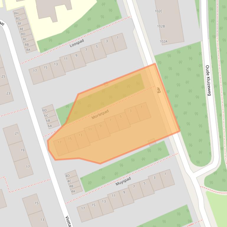 Kaart van postcodegebied 6815EZ.