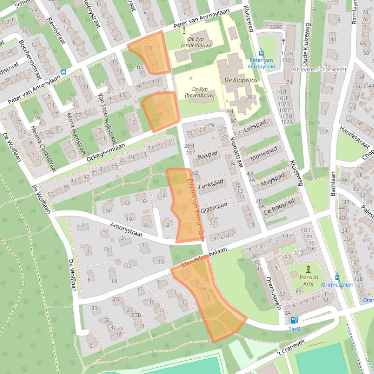 Kaart van postcodegebied 6815GC.