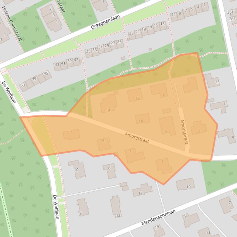 Kaart van postcodegebied 6815GJ.