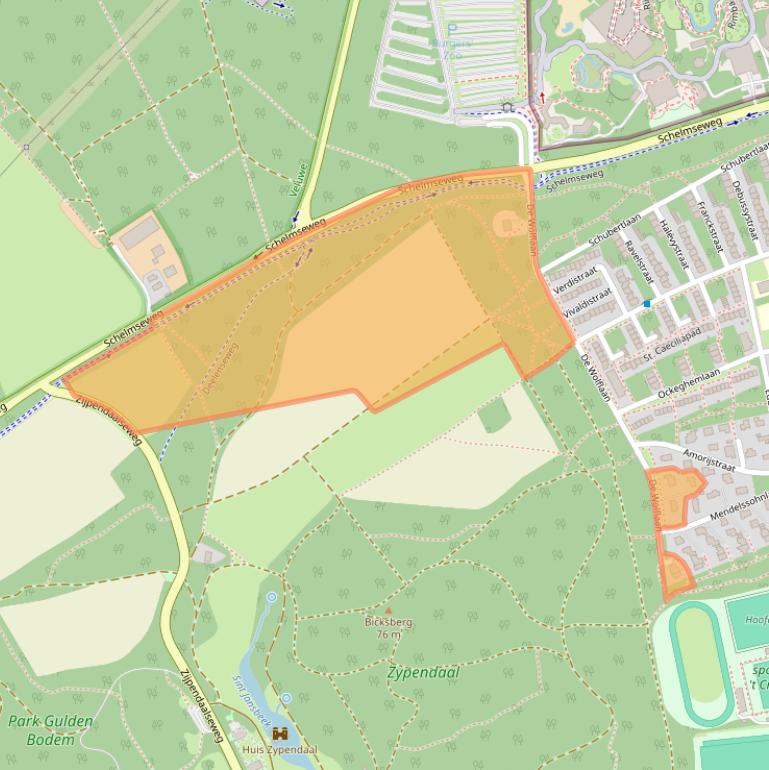 Kaart van postcodegebied 6815HJ.