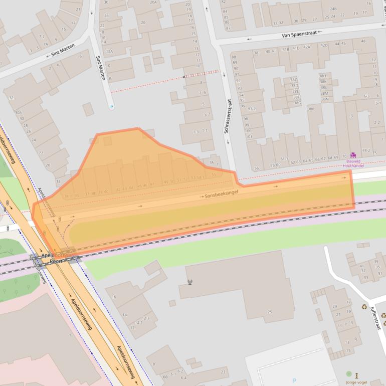 Kaart van postcodegebied 6821AA.