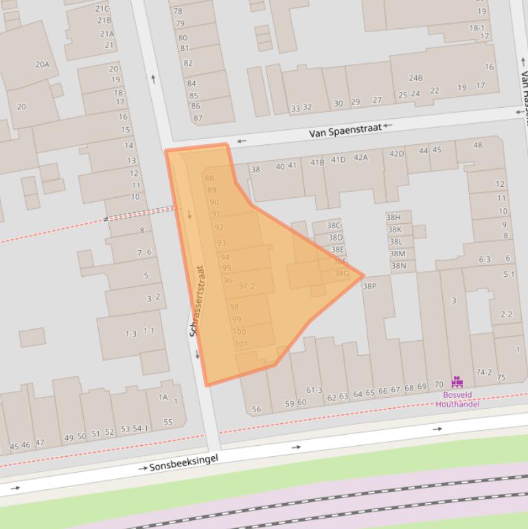 Kaart van postcodegebied 6821AK.