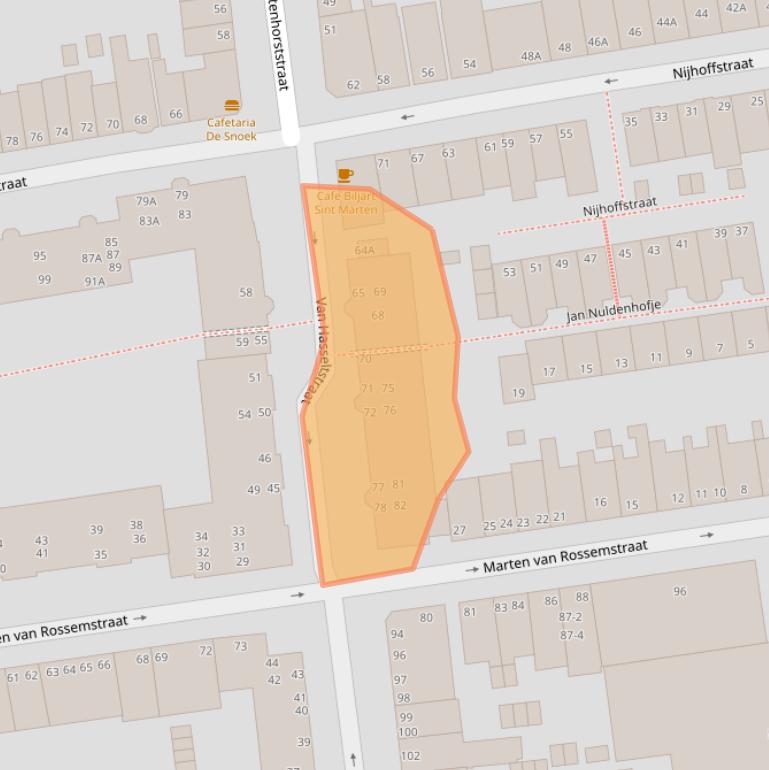 Kaart van postcodegebied 6821AP.