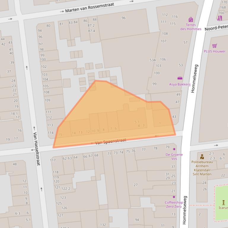 Kaart van postcodegebied 6821AT.