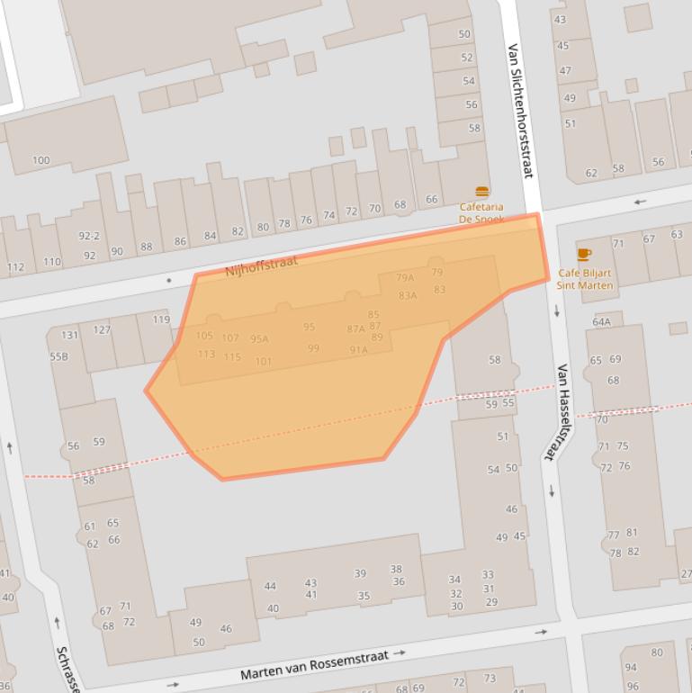 Kaart van postcodegebied 6821BJ.