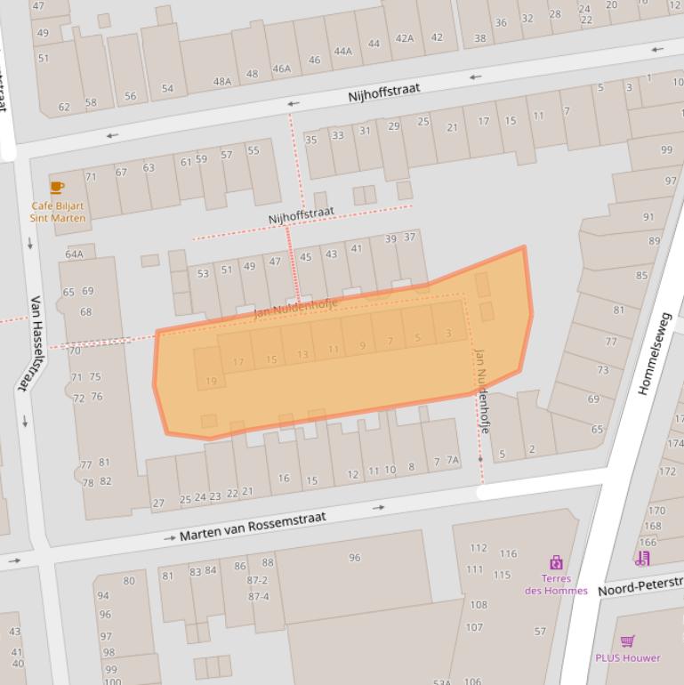 Kaart van postcodegebied 6821BZ.