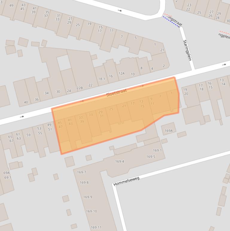 Kaart van postcodegebied 6821CN.