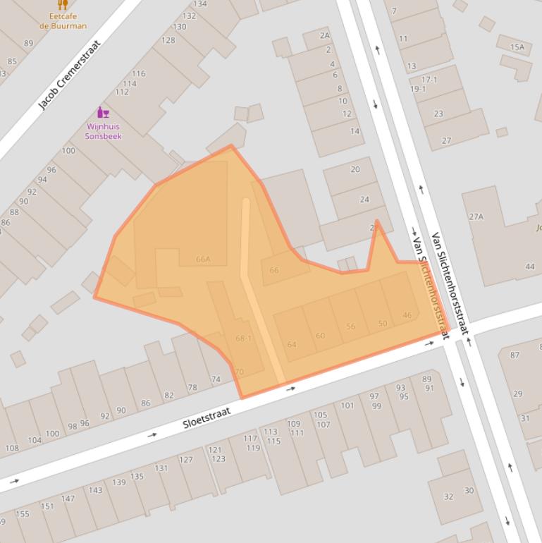 Kaart van postcodegebied 6821CW.