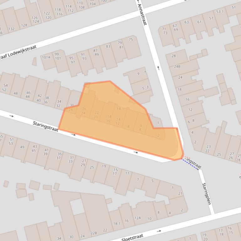 Kaart van postcodegebied 6821DP.