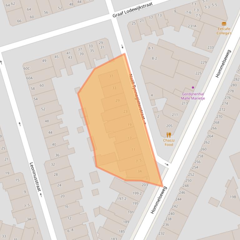 Kaart van postcodegebied 6821EV.
