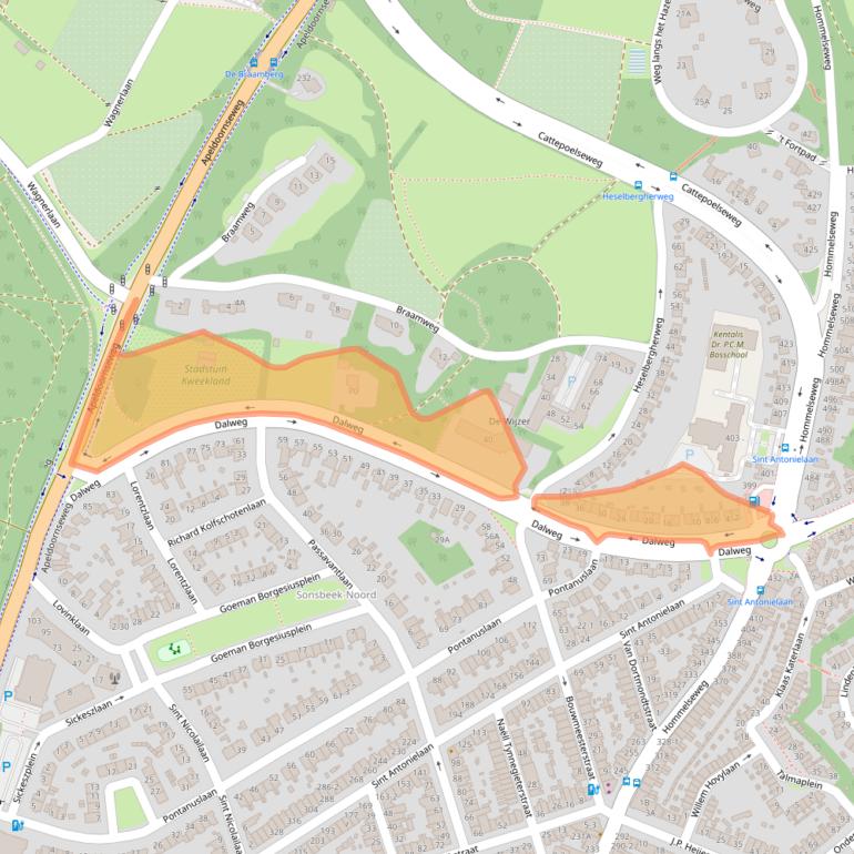 Kaart van postcodegebied 6821JP.