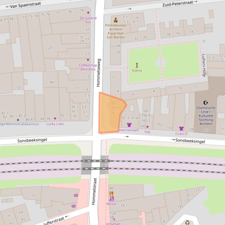 Kaart van postcodegebied 6821LL.