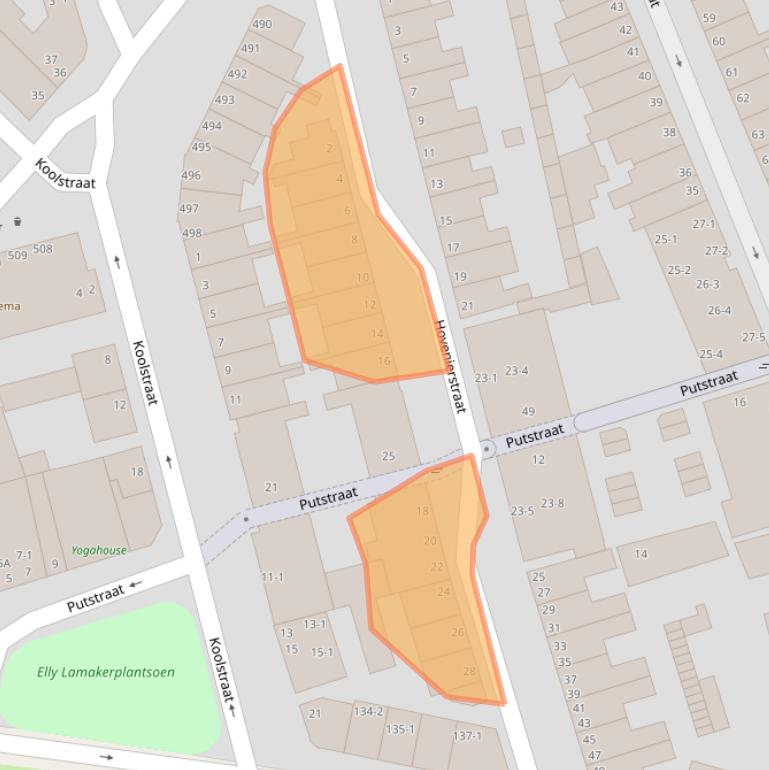 Kaart van postcodegebied 6822BD.