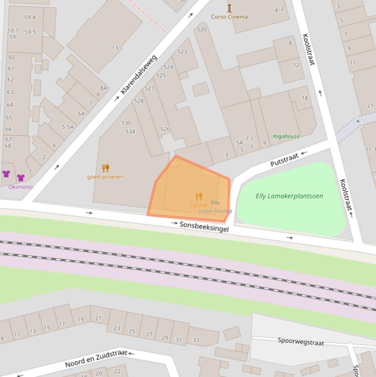 Kaart van postcodegebied 6822BZ.