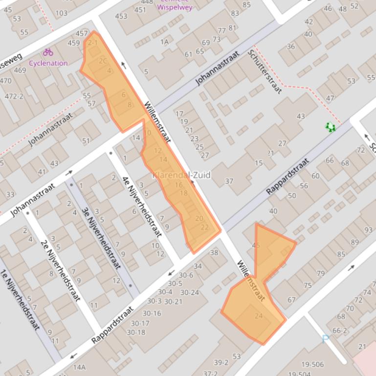 Kaart van postcodegebied 6822CT.