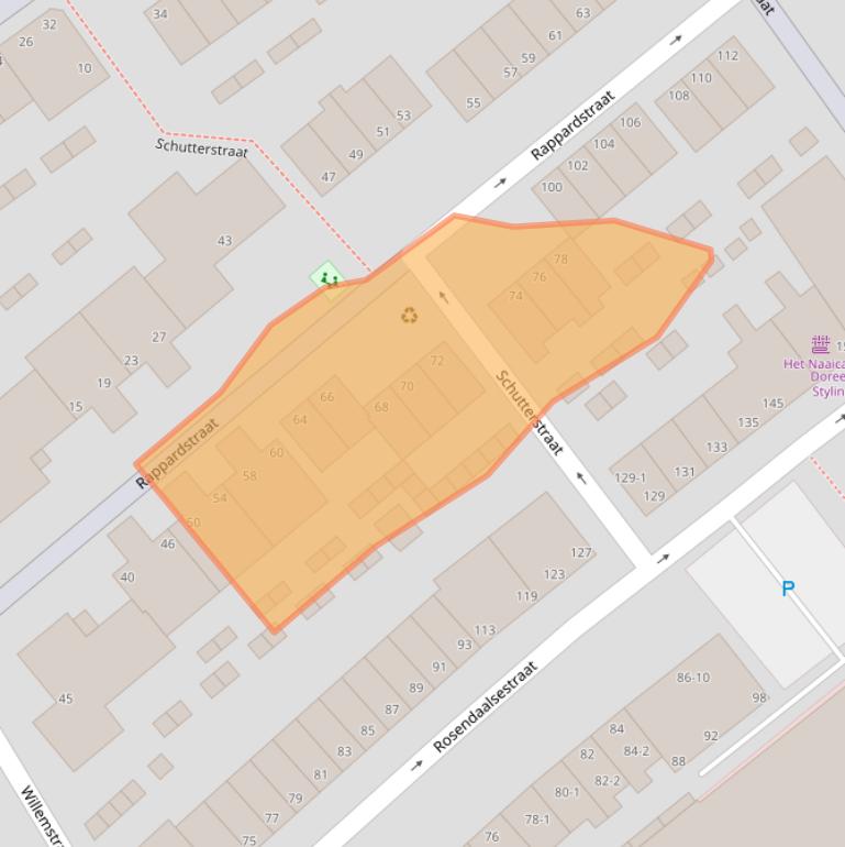 Kaart van postcodegebied 6822CZ.