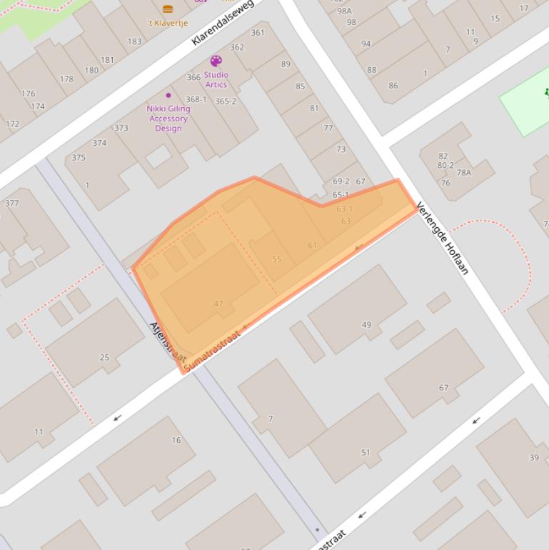 Kaart van postcodegebied 6822DW.