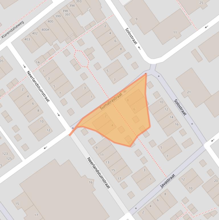 Kaart van postcodegebied 6822DX.