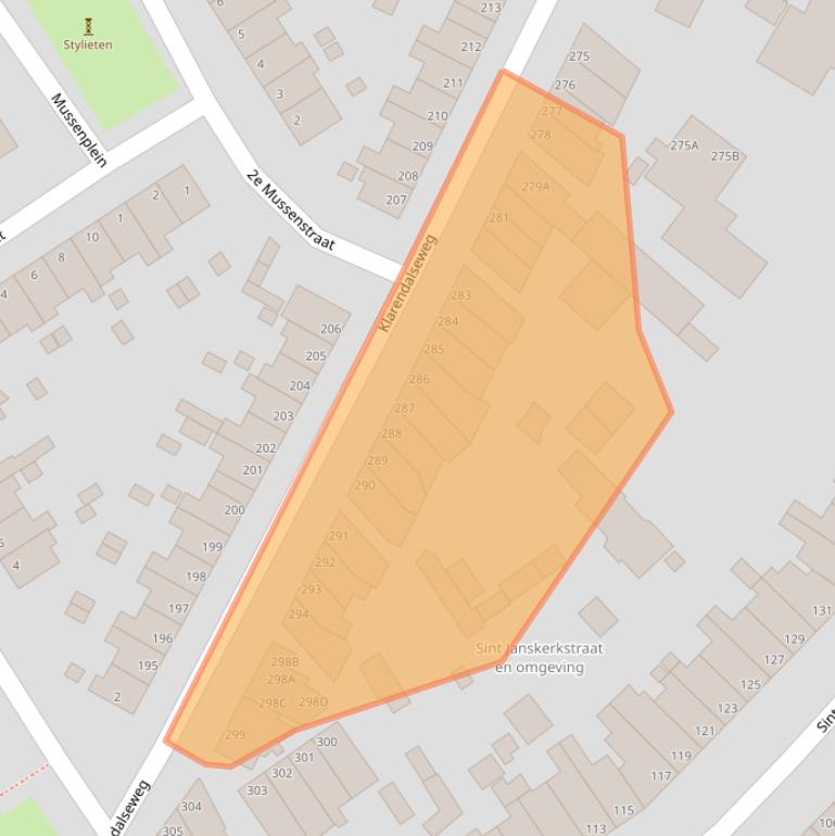 Kaart van postcodegebied 6822GM.