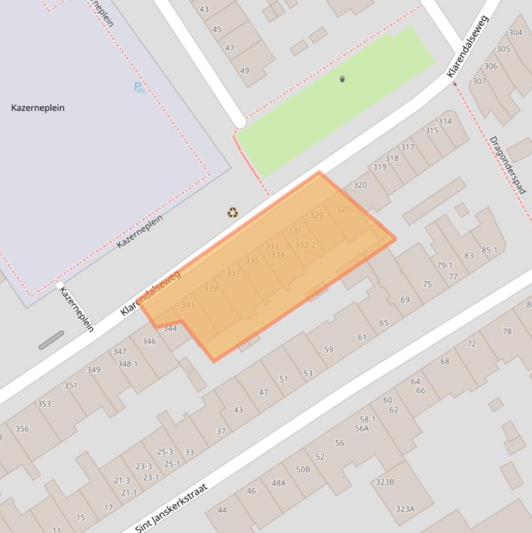 Kaart van postcodegebied 6822GP.