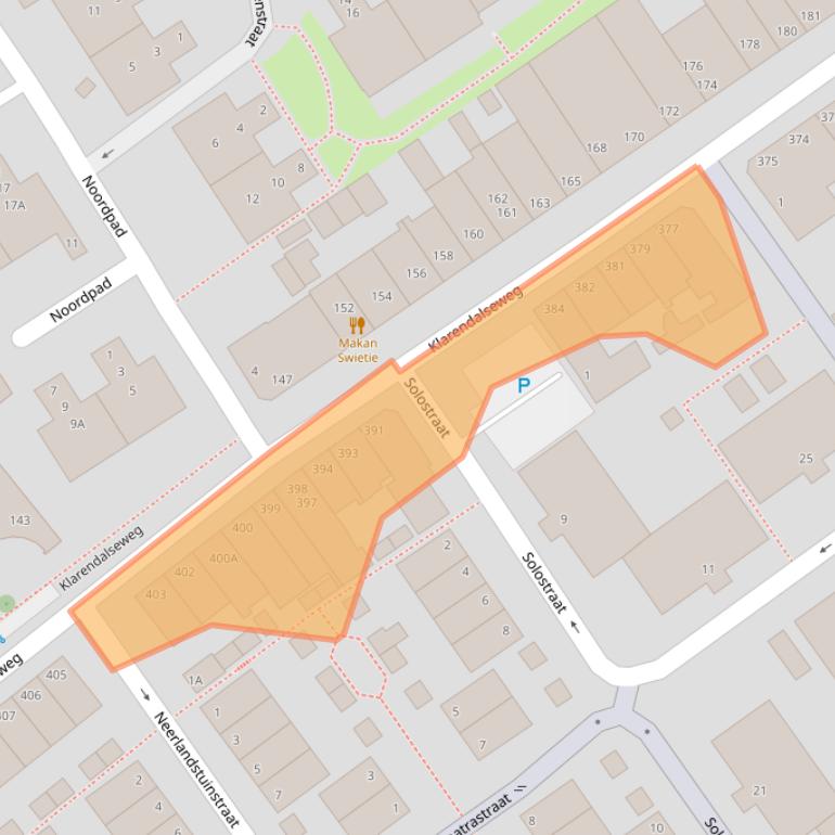 Kaart van postcodegebied 6822GT.