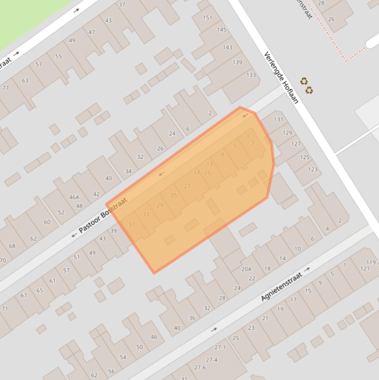 Kaart van postcodegebied 6822HV.