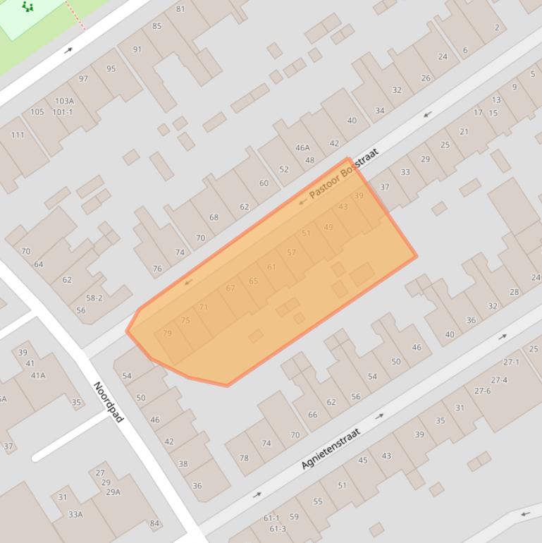 Kaart van postcodegebied 6822HW.