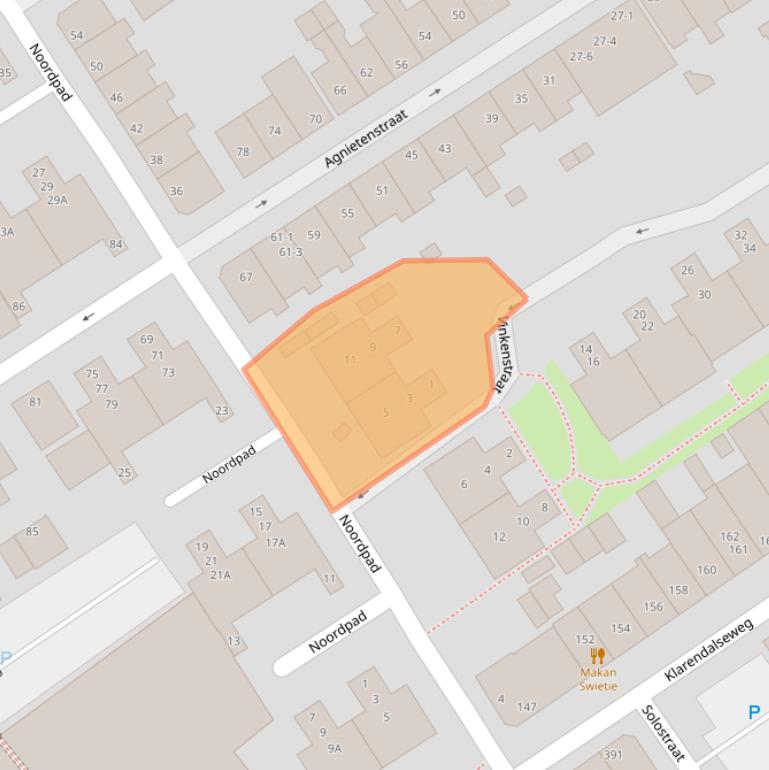 Kaart van postcodegebied 6822JB.