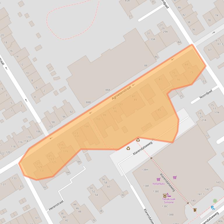 Kaart van postcodegebied 6822JM.