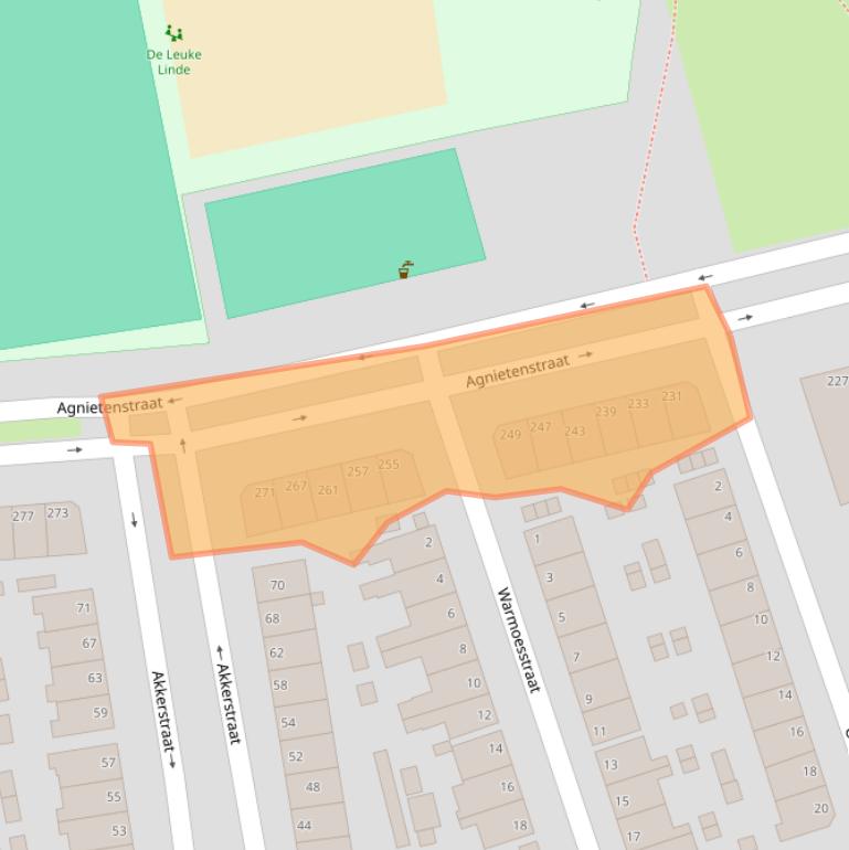 Kaart van postcodegebied 6822JR.