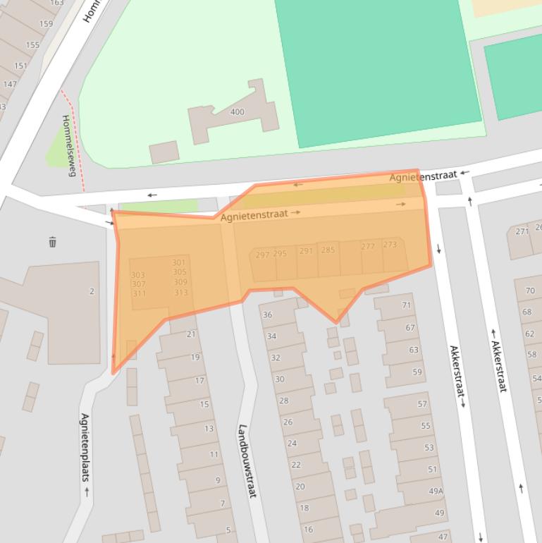 Kaart van postcodegebied 6822JS.