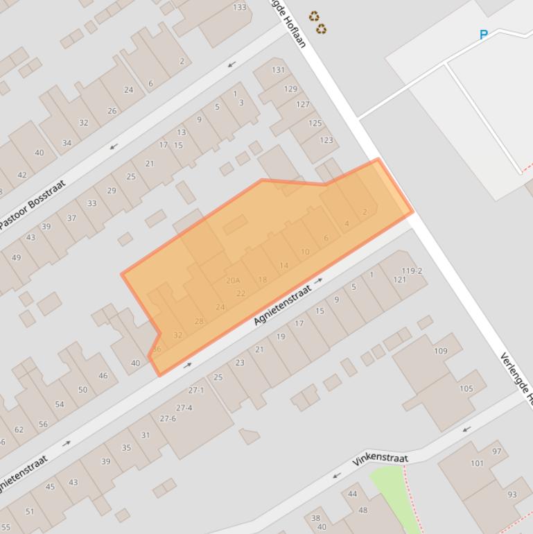 Kaart van postcodegebied 6822JT.