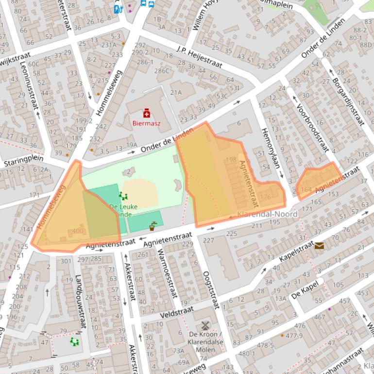Kaart van postcodegebied 6822JZ.