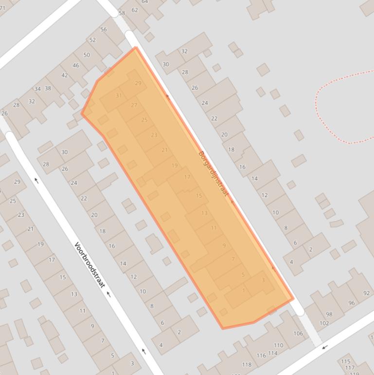 Kaart van postcodegebied 6822KA.