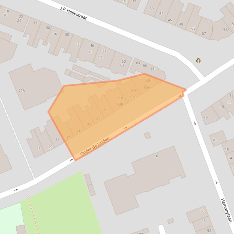 Kaart van postcodegebied 6822KH.