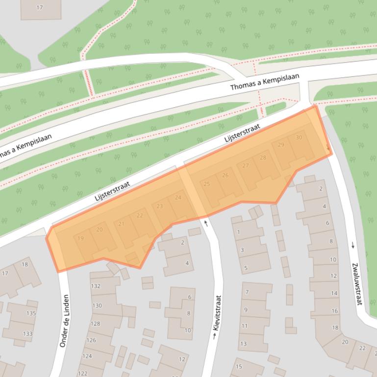Kaart van postcodegebied 6822LC.