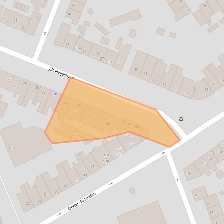 Kaart van postcodegebied 6822LH.