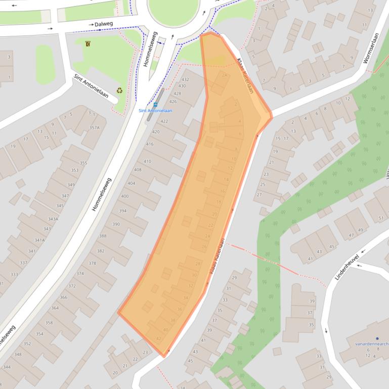 Kaart van postcodegebied 6822LN.