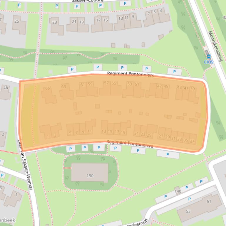 Kaart van postcodegebied 6822NG.