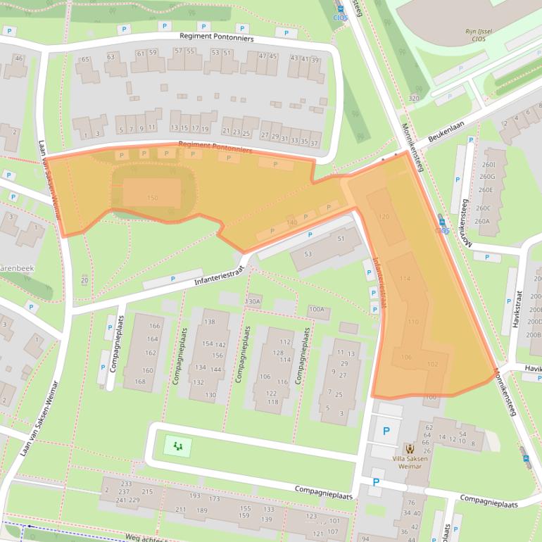 Kaart van postcodegebied 6822NJ.