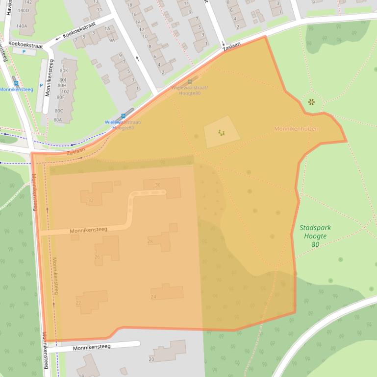 Kaart van postcodegebied 6823AC.