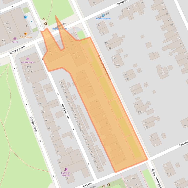 Kaart van postcodegebied 6823AP.