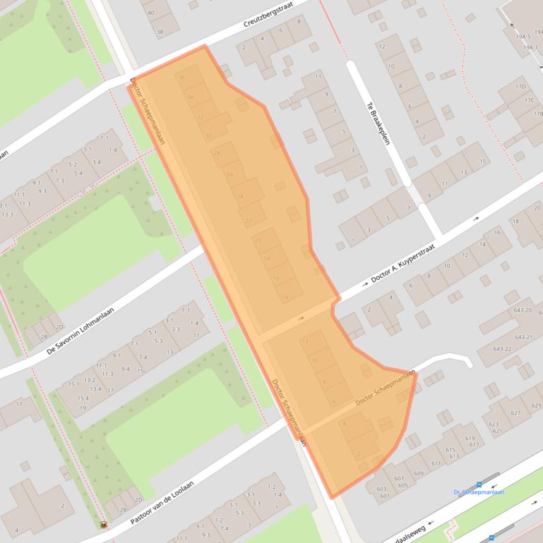 Kaart van postcodegebied 6823AR.